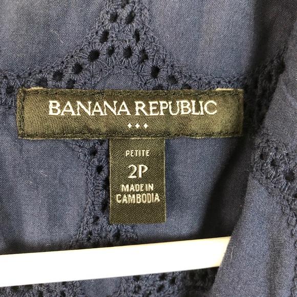 Banana Republic Navy Blue 100% Cotton Dress - Picture 7 of 9